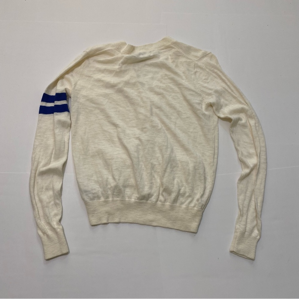 ⭐️Forever 21 cream and blue cardigan size small petite.🍁 - Picture 5 of 7